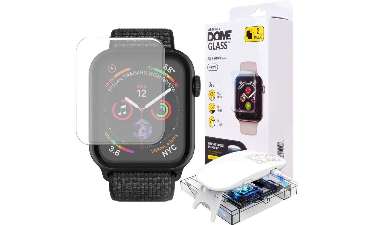 Whitestone Szk o Hartowane Dome Glass do Apple Watch 4 44 mm